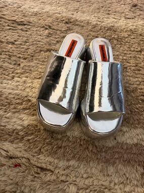 Simon Miller Chrome Silver Slide Mules